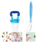 Combo of Silicone Feeding Spoon & Fruit Nibbler for Baby (Multicolor, Set of 2)