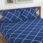 Glace Cotton Printed Fitted Double Bedsheet with Two Pillow Covers 