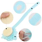 2-in-1 Loofah with Handle Body Back Scrubber cum Bath Brush (Assorted)