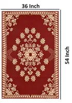 Furnishing Hut Floral Self Design Cotton 4 Seater Center Red Table Cover 36x54in