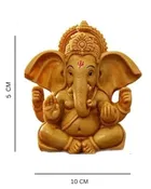 Orange Ganesha Idol Polyresin 10X10X5 Cm