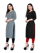 Crepe Solid Kurtis for Women 