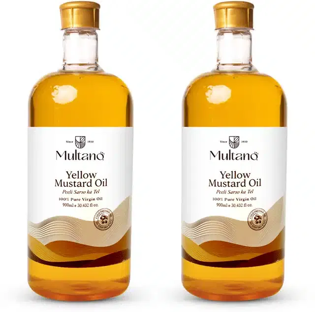 Cold Pressed Yellow Mustard Oil (Pack of 2, 900 ml)