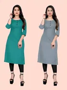 Crepe Solid Kurtis for Women 