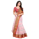 सिद्धिदाता टेक्सटाइल विमेंस कोटा डोरिया कॉटन बुट्टी साड़ी विद अन-स्टीट्च्ड ब्लाउज पीस 