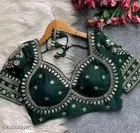 Silk Embroidered Blouse for Women, Green 