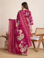 Cotton Printed Kurta with Pant & Dupatta for Women 