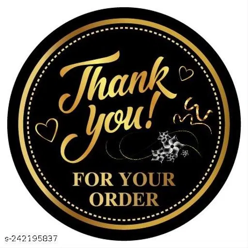 Thank You for Your Order Stickers (Multicolor, 1.5 inches) (Pack of 100)