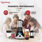 Lifelong Mixer Grinder | 500 W | 4 Jars - 2 SS Jars and 2 Jars for Smoothie Blending - Black