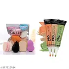 6 Pcs Makeup Blender with 3 Pcs Concealer Tube (Set of 2)