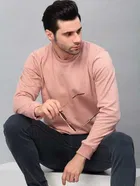 Neck Stitch Detail Basic Fleece Sweatshirt for Men 