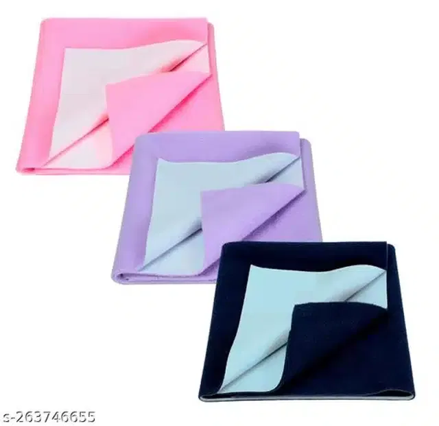 Cotton Mattress Protection Sheet (Multicolor, 28x20 inches) (Pack of 3)