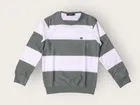 Acrylic Striped Sweater For Boys, Grey & White 