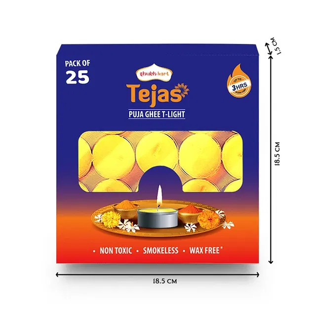 तेजस घी टी-लाइट 25 Pcs (पैक ऑफ 1)