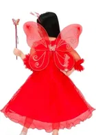 Cotton Blend Solid Dress for Girls 