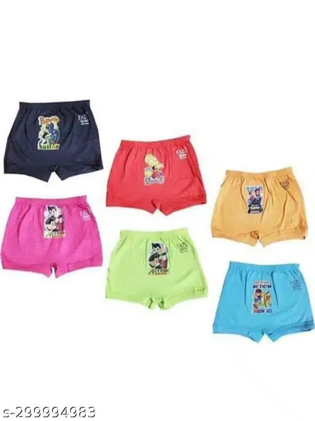 Cotton Innerwear Shorts for Kids (Multicolor, 6-9 Months) (Pack of 6)