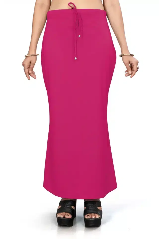 Lycra Solid Saree Petticoat for Women (Magenta, XXL)