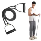 Rubber Double Toning Resistance Pull Rope, Black