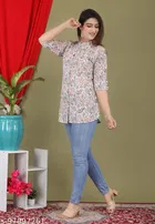 Cottonthree Quarter Sleeves Top for Women 