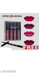 4 Pcs Liquid Lipstick with Kajal, Multicolor, Set of 2