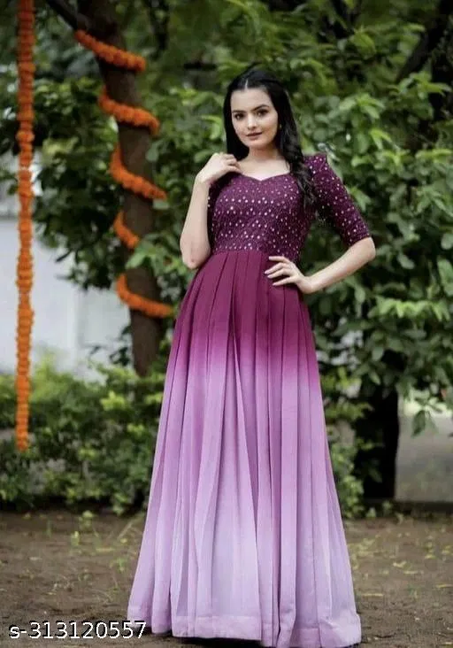 Colorblocked Pleated Maxi Kurti for Women (Multicolor, Free Size)