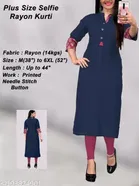 Rayon Solid Kurti for Women 