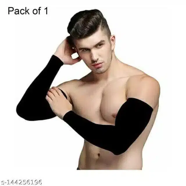 Arm Sleeves for Men & Women (Black, Set of 1)