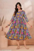 Rayon Kurti for Women, Multicolor 