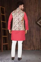 Cotton Kurta Set with Koti for Men 