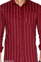Cotton Blend Checked Shirt for Men, Maroon 