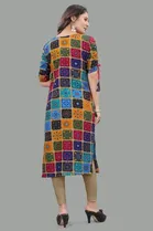 Rayon Block Print Short Kurti for Women 