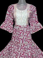 Cotton Blend Printed Gown for Women 