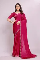 Poly Silk Embellished Saree for Women 
