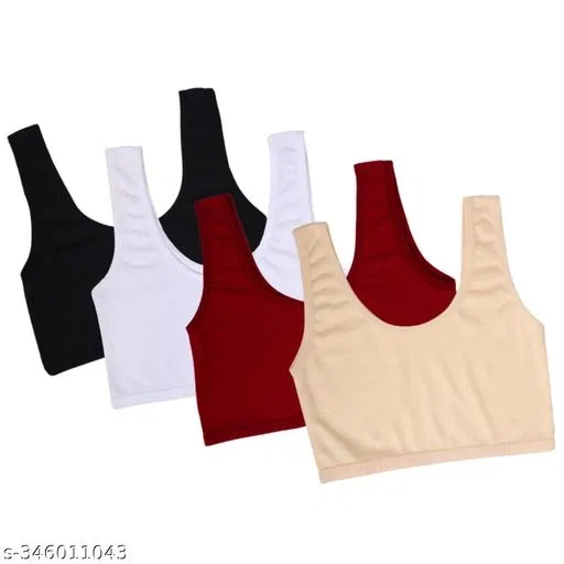 Nylon Bra for Women, Multicolour, Pack of 4 (32B)