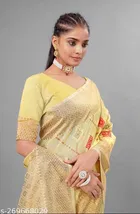 Cotton Linen Zari Woven Saree for Women 