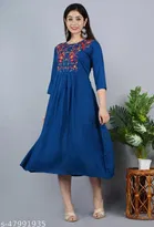 Rayon Embroidred Anarkali Kurti for Women 