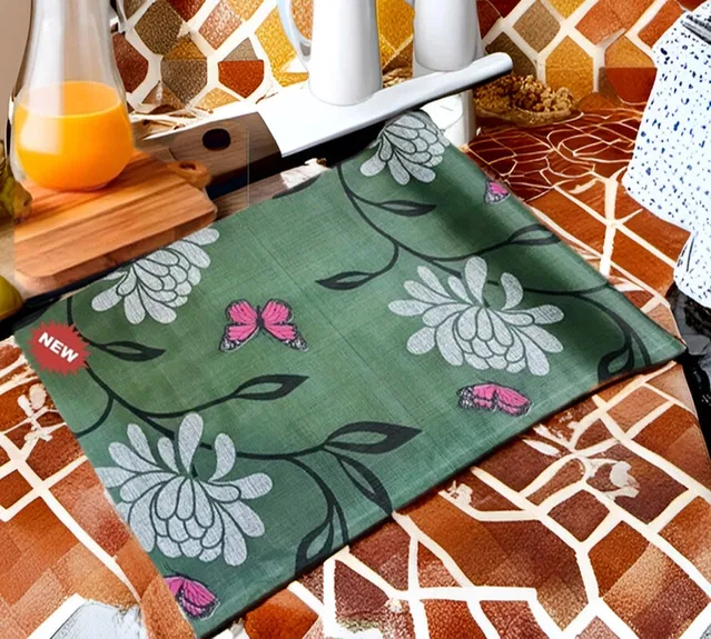 PVC Printed Shelf Mat Roll (Multicolor, 5 m)