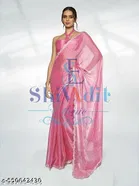 Jimmy Choo Embellished Saree For Women, Pink