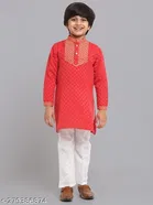 Cotton Blend Kurta with Pyjama for Boys 