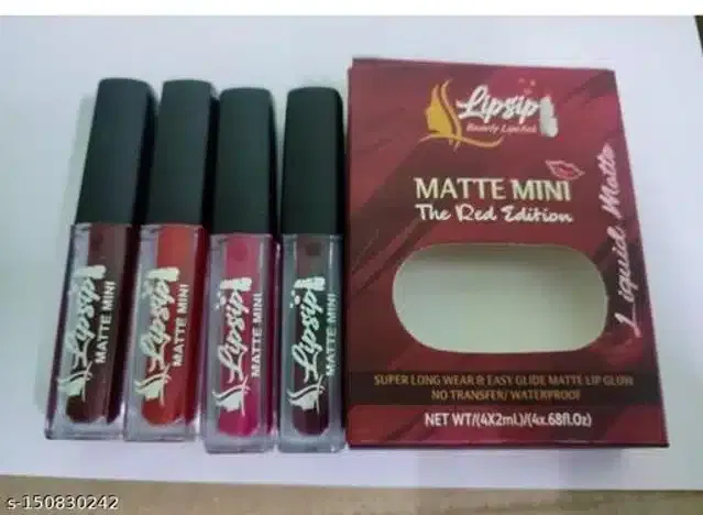 Waterproof Liquid Matte Lipsticks (Multicolor, Pack of 4)