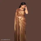 Lycra Saree for Women, Gold 