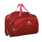 Polyster 60 L Trolley Duffel Bag - Red Color,Roller Wheels Lightweight Criss-Cross Designed  Travel Duffel Bag - Good Capacity