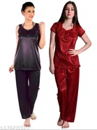 Satin Nightsuit Set for Women 