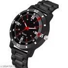 Black Dial Analog Watch with PU Strap for Men