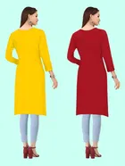 Crepe Solid Kurtis for Women 