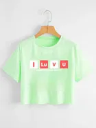 Printed Crop T-shirt for Women 