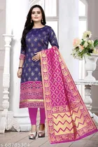 Banarasi Silk Printed Kurti with Dupatta for Women 