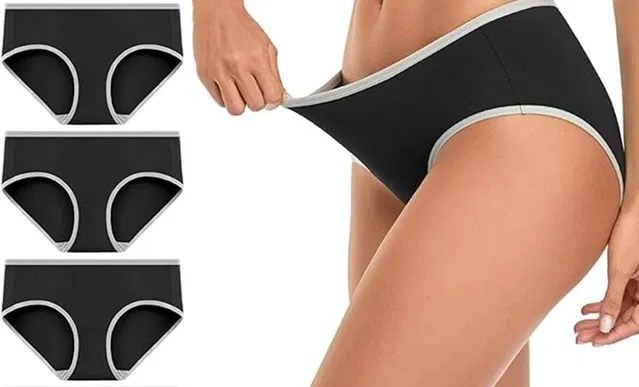 Cotton Blend Briefs for women (Black & Light Grey) (Pack of 3) (S)