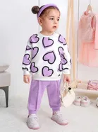 Cotton Blend Printed Clothings Set for Girls,  (Voilet, 12-18 Months)