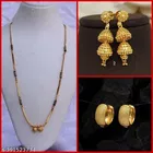 Alloy Mangalsutra with 2 Pair Earrings for Women 